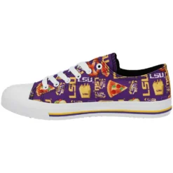 Men's FOCO LSU Tigers Food Print Low Top Canvas Sneakers -Male Shoes Store 4904531 ALT2