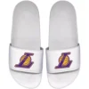 Men's ISlide White Los Angeles Lakers Primary Motto Slide Sandals