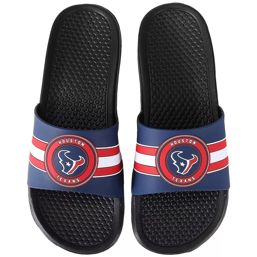 Men's FOCO Houston Texans Logo Slide Sandals 1 Men's FOCO Houston Texans Logo Slide Sandals