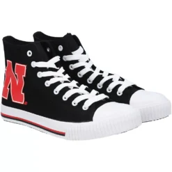 Men's FOCO Nebraska Huskers Big Logo High Top Canvas Shoes