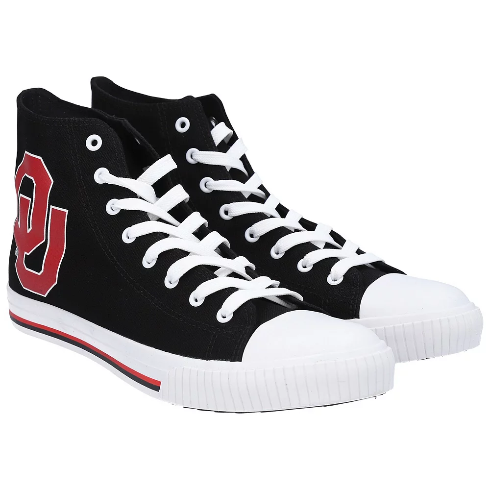 Men's FOCO Oklahoma Sooners Big Logo High Top Canvas Shoes 2 Men's FOCO Oklahoma Sooners Big Logo High Top Canvas Shoes - Image 2