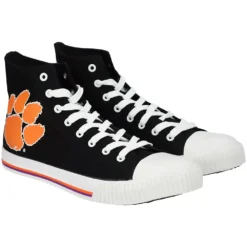 Men's FOCO Clemson Tigers Big Logo High Top Canvas Shoes
