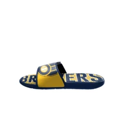 Men's FOCO Milwaukee Brewers Logo Gel Slide Sandals -Male Shoes Store 5767528 ALT2