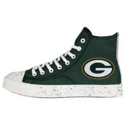 Men's FOCO Green Bay Packers Paint Splatter High Top Sneakers