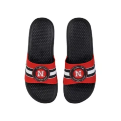 FOCO Nebraska Huskers Stripe Raised Slide Sandals