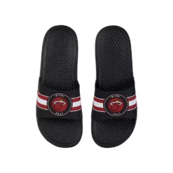 FOCO Miami Heat Stripe Raised Slide Sandals