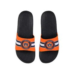 FOCO Auburn Tigers Stripe Raised Slide Sandals