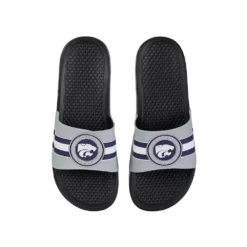 FOCO Kansas State Wildcats Stripe Raised Slide Sandals