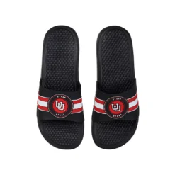 FOCO Utah Utes Stripe Raised Slide Sandals