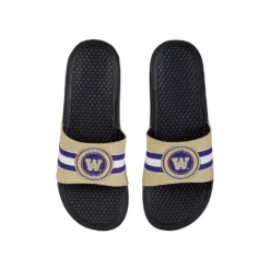 FOCO Washington Huskies Stripe Raised Slide Sandals