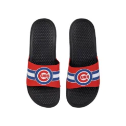 FOCO Chicago Cubs Stripe Raised Slide Sandals