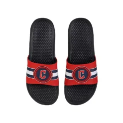 FOCO Cleveland Guardians Stripe Raised Slide Sandals